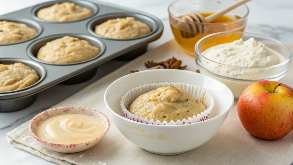 Muffin batter with moisture-rich ingredients