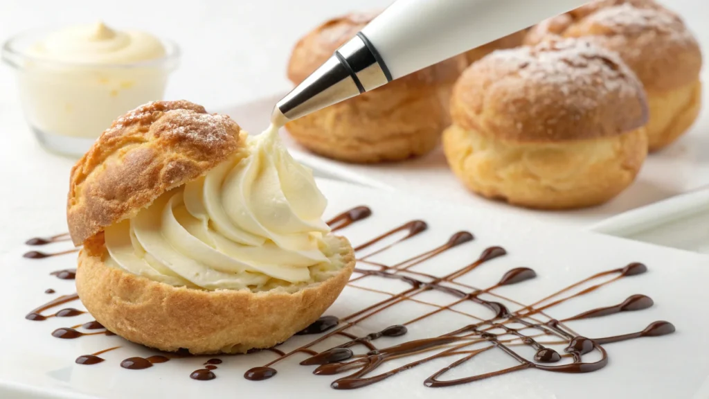 filling-cream-puff-with-vanilla-cream