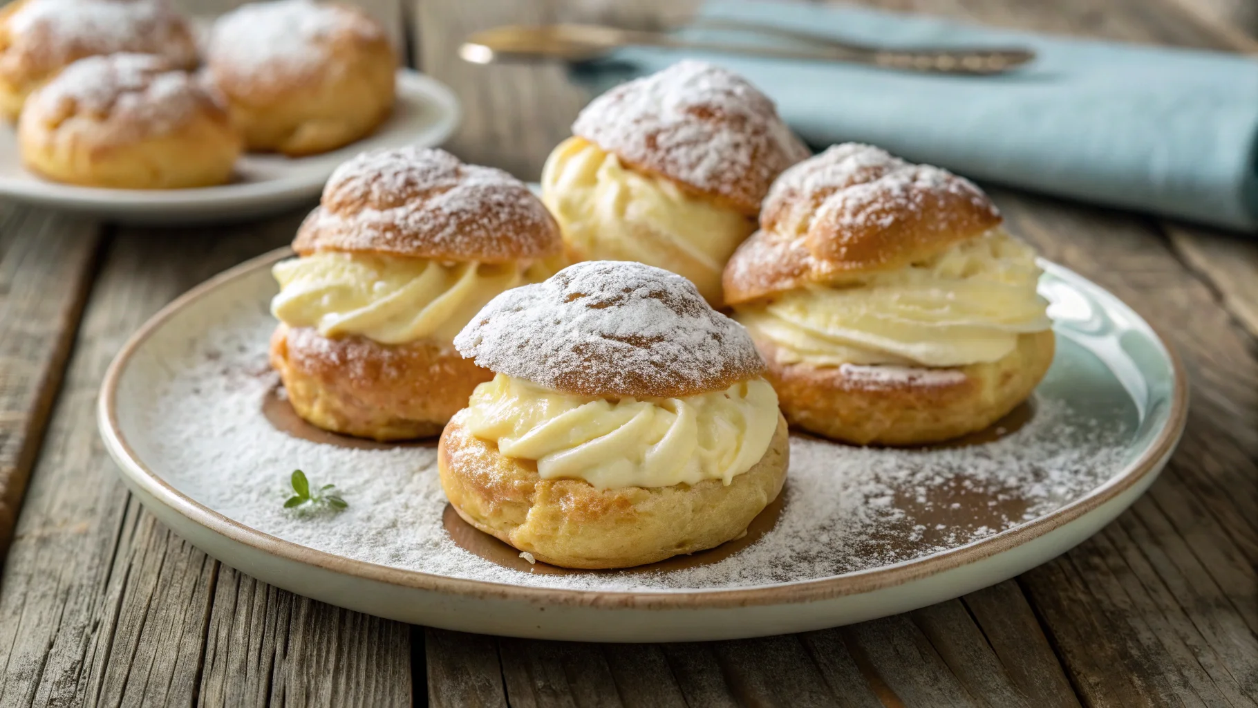 golden-brown-cream-puffs-on-rustic-table