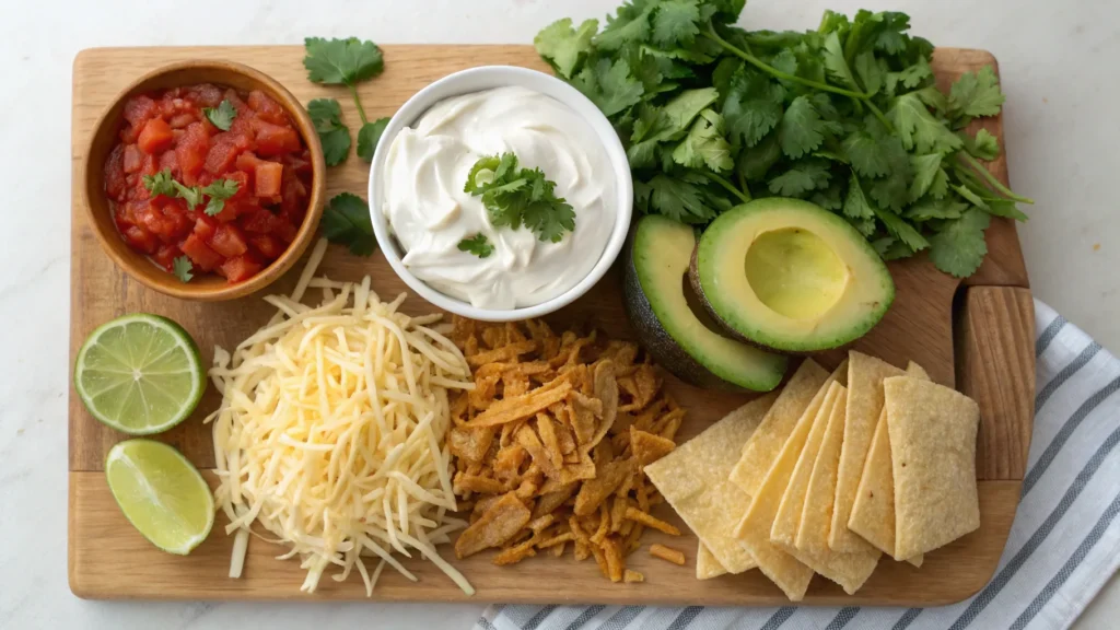 Toppings and garnishes for chicken taco soup